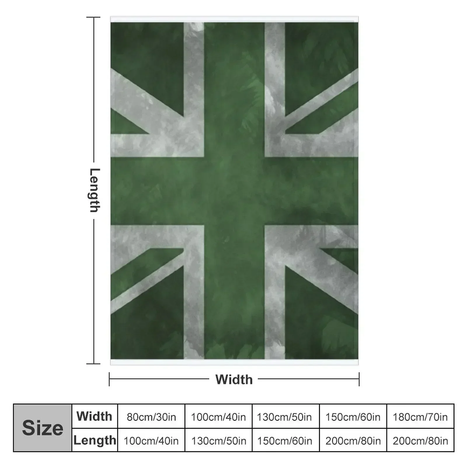Green Distressed Union Jack Throw Blanket Luxury Brand bed plaid Custom Decorative Sofa Flannel Nap Blankets