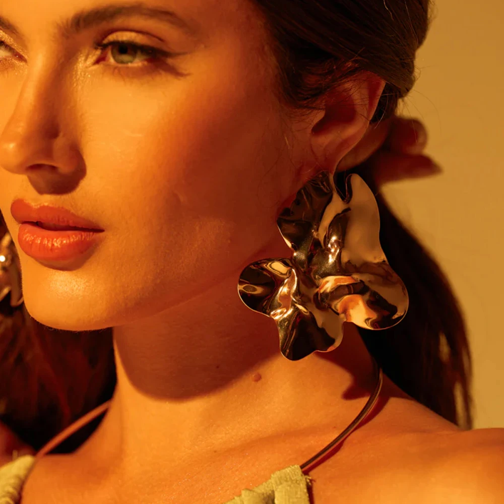 

Fashion Design Exaggerated Irregular Earrings Women Decoration 2025 Statement Large Metal Dangle Earrings Wedding Jewelry Gift