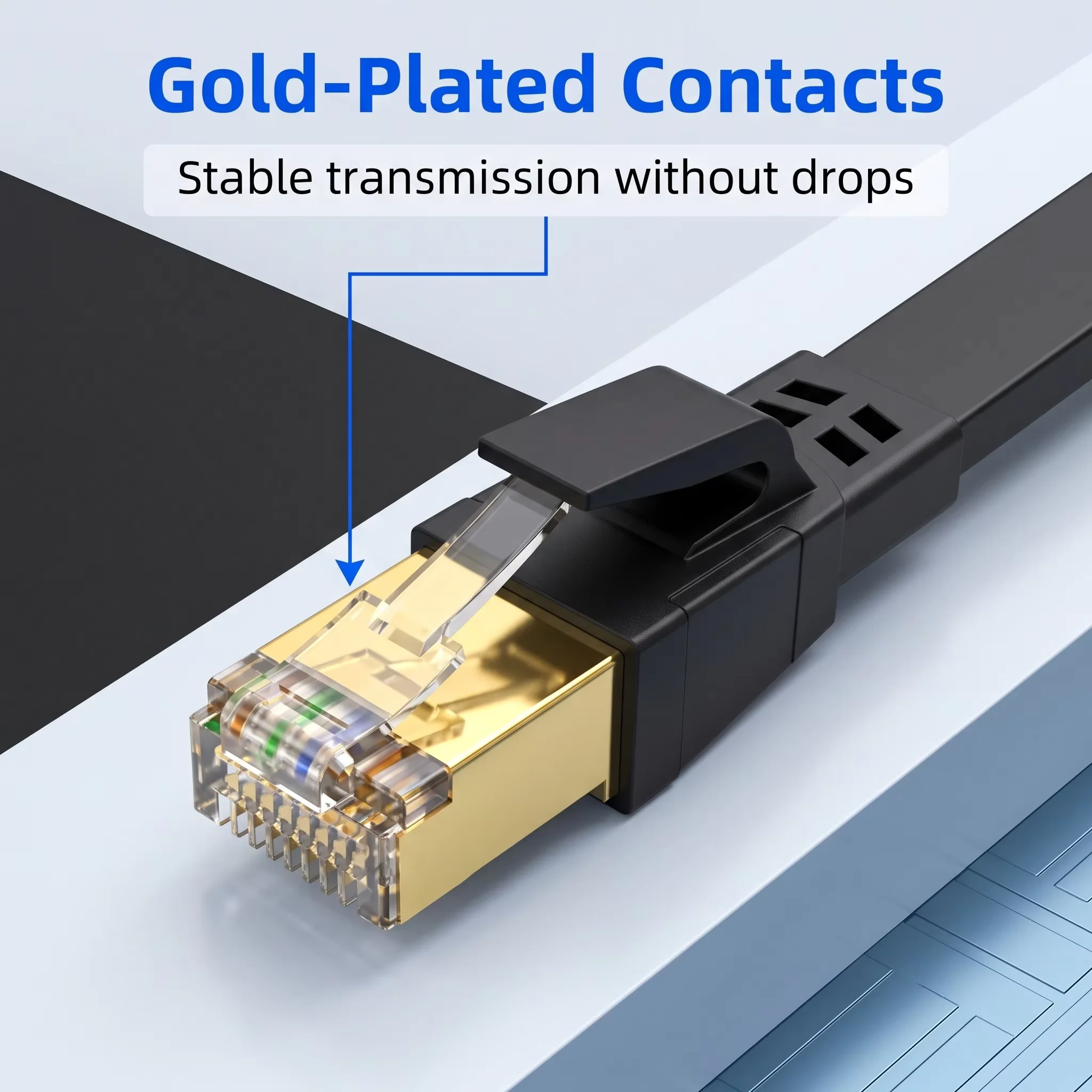 CAT 8 Ethernet Cable 40Gbps 2000MHz CAT8 RJ45 Network Lan Patch Cord Round 0.5/1/2/3/5/10/15/20/30M for Modem Router PS 5/4