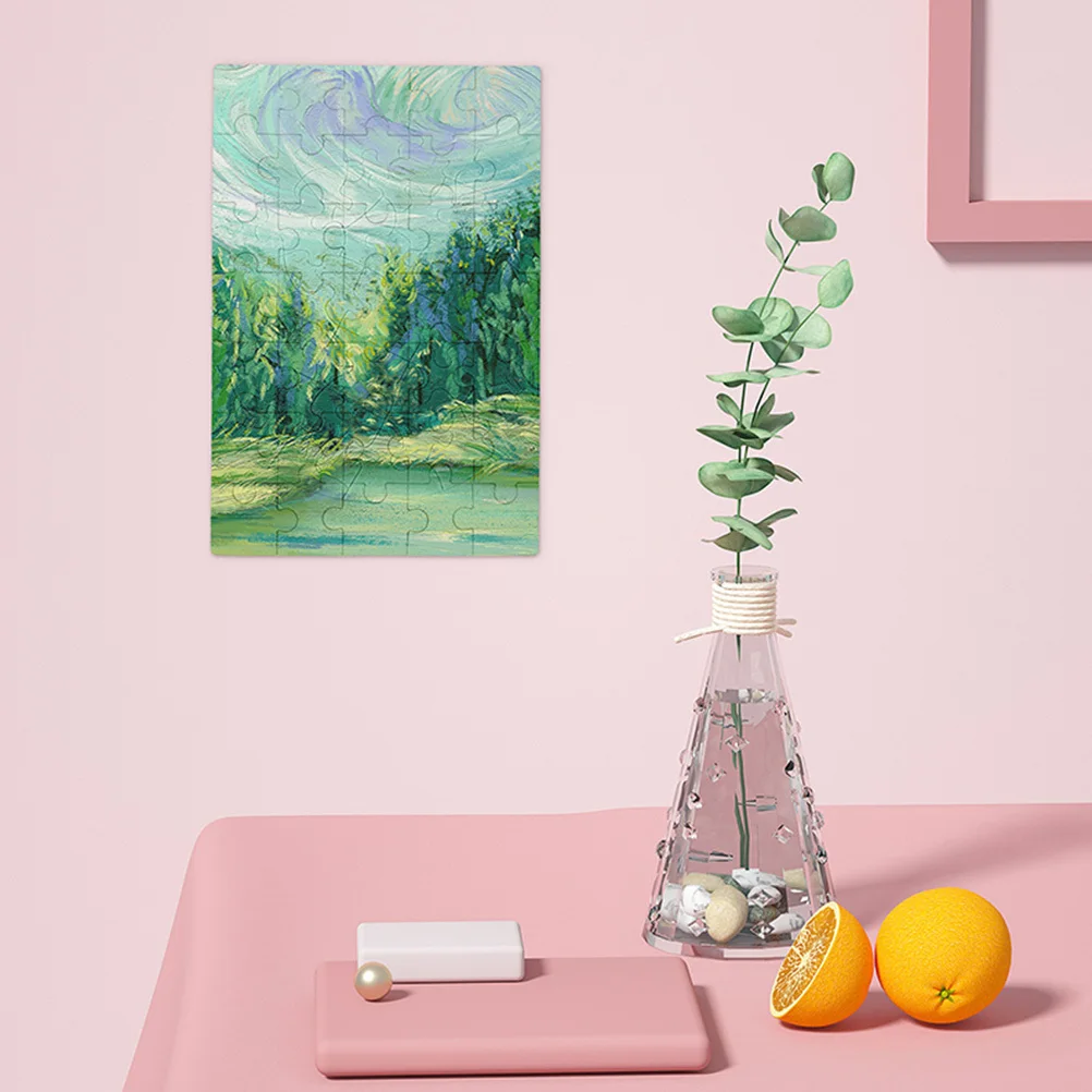 6 قطعة لغز التسامي فارغة 6 أوراق غير ملونة لتقوم بها بنفسك نقل الحرارة لغز قطع خشبية بانوراما الحرفية العرض للأطفال البالغين الفن