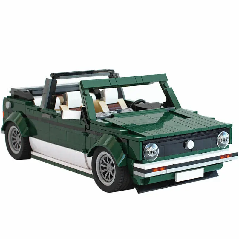 

Cabriolet Convertible Car Model 978 Pieces Dark Green Ver MOC Build Gift