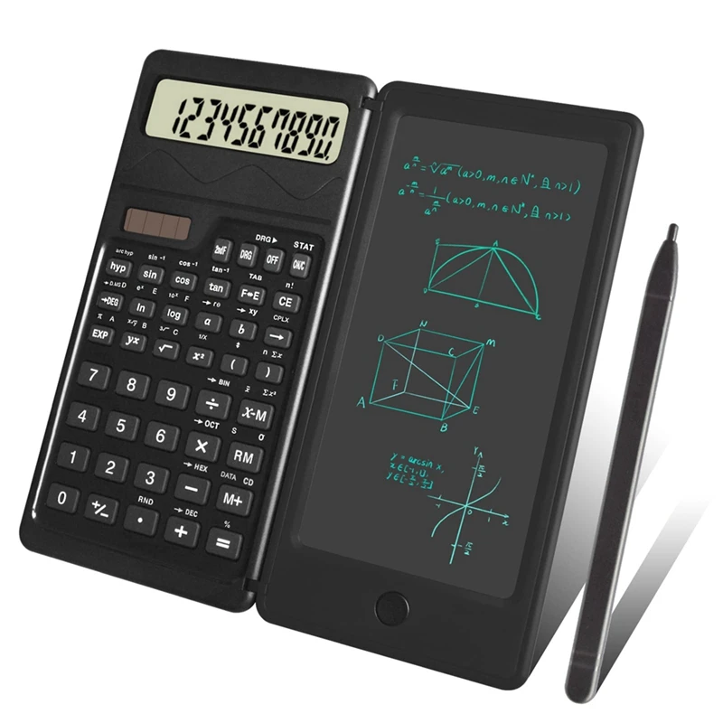 Scientific Calculators,12-Digit LCD Display Desk Calculator With Notepad, Solar And Battery Dual Power