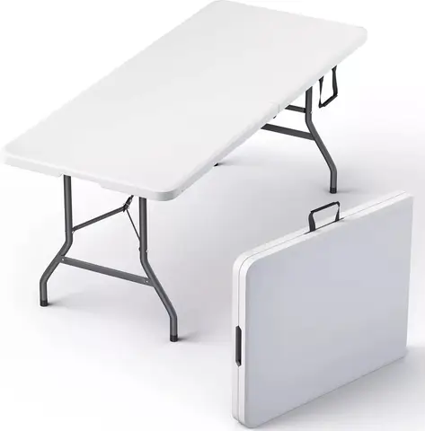 3/3.5/4/6/8 Ft Plastic Folding Table Perfect for Indoor/Outdoor Dining & Parties