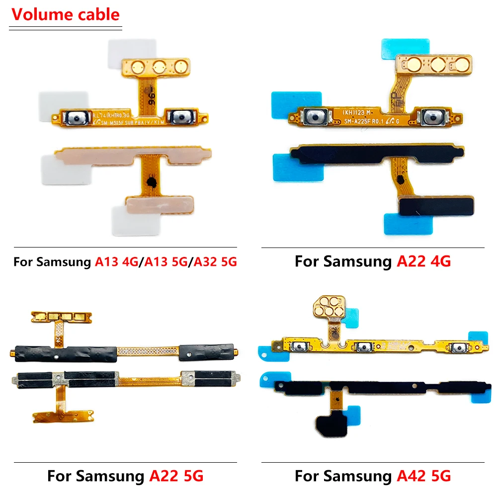 

20Pcs，Power On Off Button Volume Switch Key Control Flex Cable For Samsung A03S A03 Core A13 4G A22 A33 A73 A52 A53 5G A72