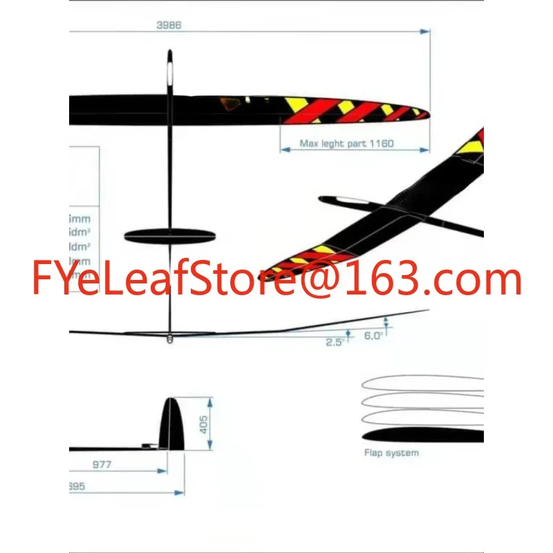 

3986mm Carbon Fiber Composite Material Applicable to Phonenix DF Phoenix Remote Control Aircraft Glider F5j Wingspan