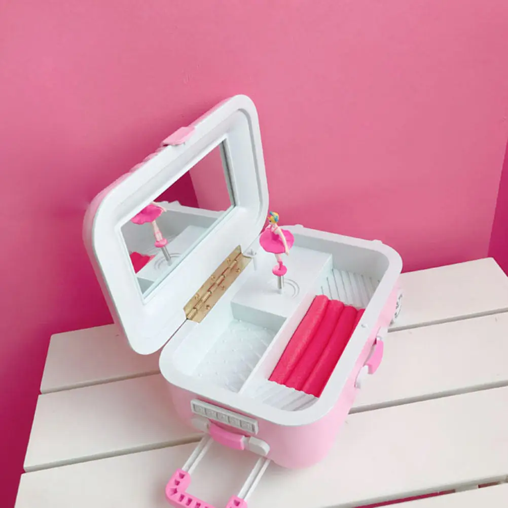 Mini Caja Musical Giratoria de Plástico con Diseño de Bailarina, Joyero Musical para Mujer, Regalo Romántico, Decoración del Hogar, Cumpleaños, San Valentín