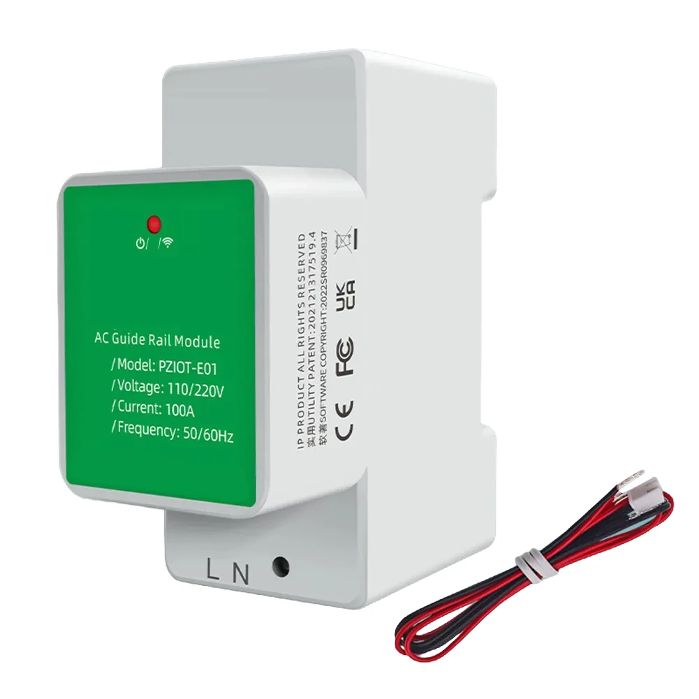 Single Phase DIN Rails WiFi Power Meter For Tuya For Home Energy/Monitor AC 70-260V 100A Electricity Usage Tracking Tool