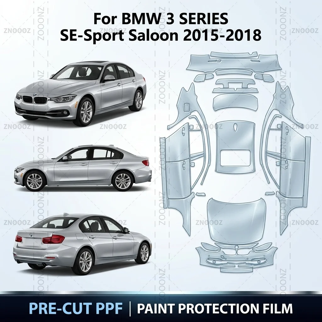Für BMW 3er SE-Sport Limousine 2015-2018 8,5 Mil Vorgeschnittene Vollfahrzeug-Lackschutzfolie PPF-Kit TPU Clear Bra Selbstheilend