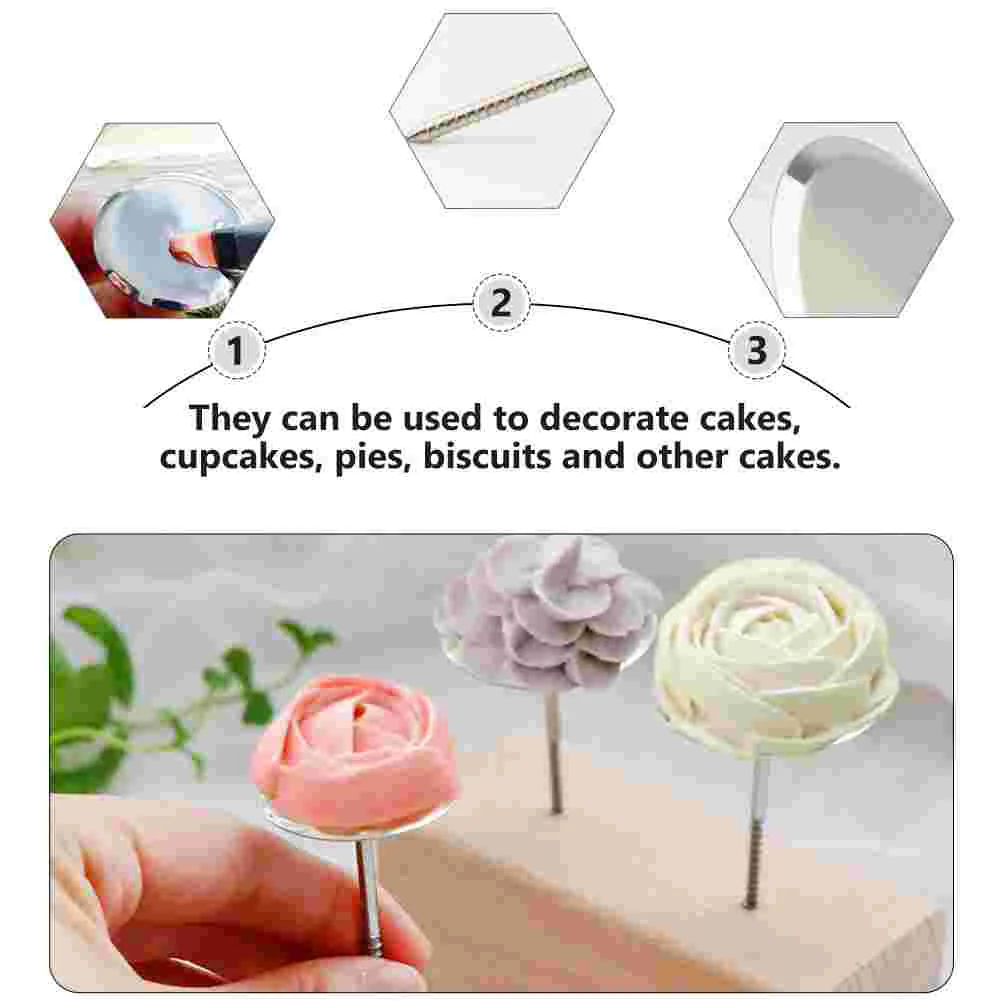 10 Pcs Decoration Mounting Nails Cake Flower Tools Bases Frosting Baking Silver Supplies Creative