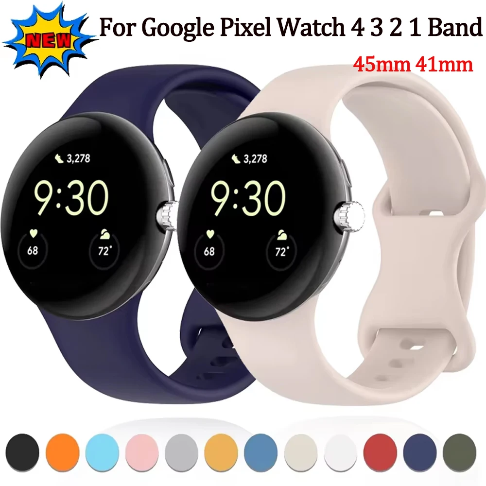 

Silicone Strap for Google Pixel Watch 4 3 2 Smartwatch Original Replaceable Watchband for Google Piexl Watch 4/3 45mm 41mm Strap