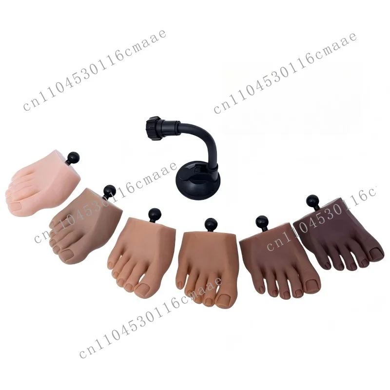 Silicone Pedicure Practice Foot Model with Table Clips and Nail Tips - Nail Art Training Tools