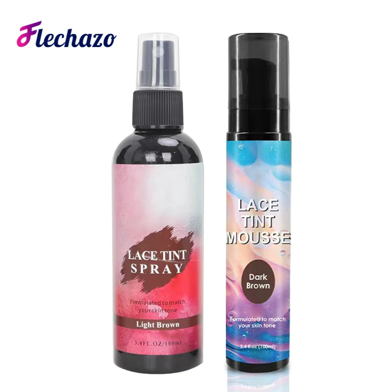 Lace Tint Spray For Lace Wigs Lace Tint Mousse For Closures Wigs And Closure 100ML Dark Brown Middle Brown Light Brow