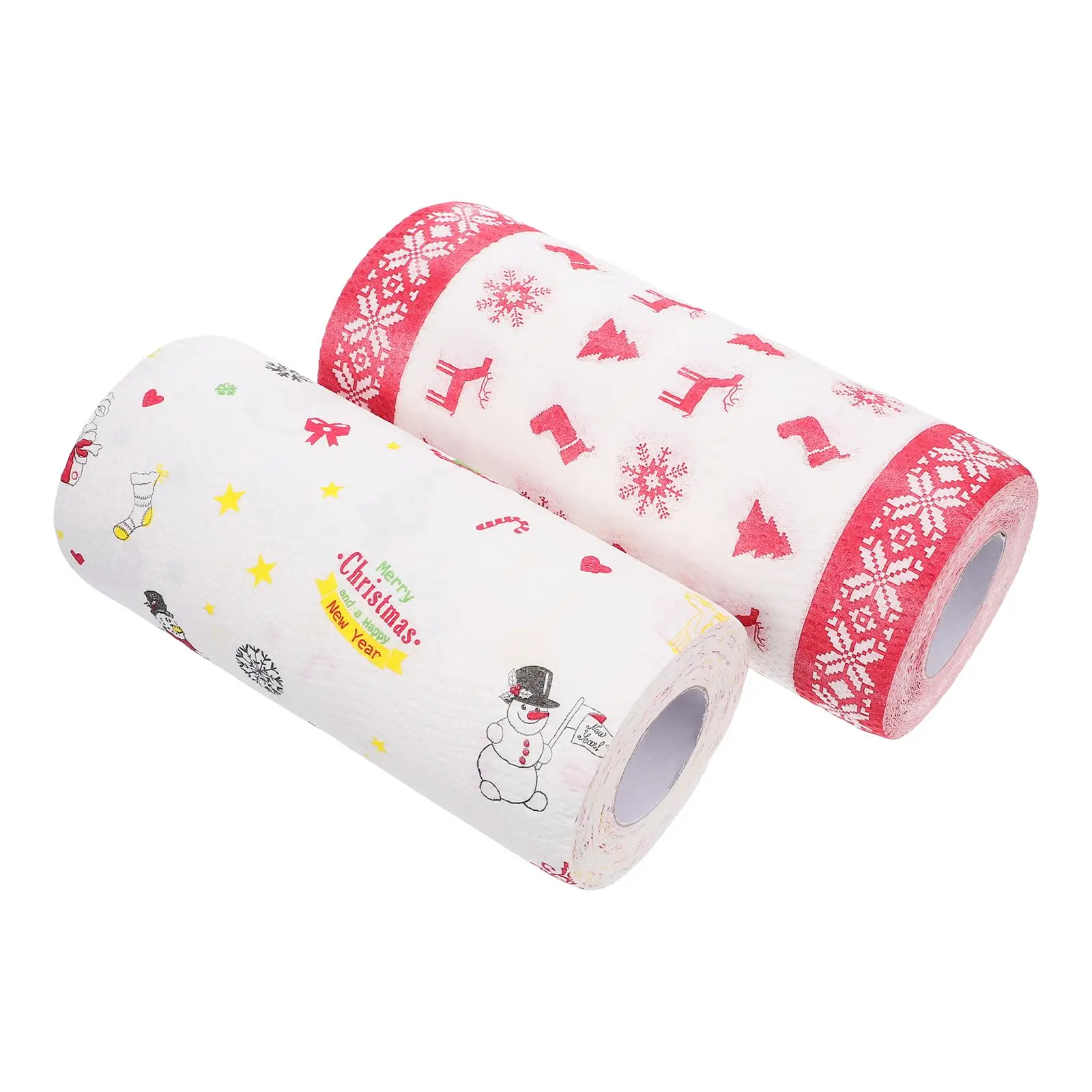 

2 Rolls Kitchen Oil absorbing Paper Christmas Themed Food Wrap Snacks Grease proof Parchment Reusable Bakery Tissue Fried Food