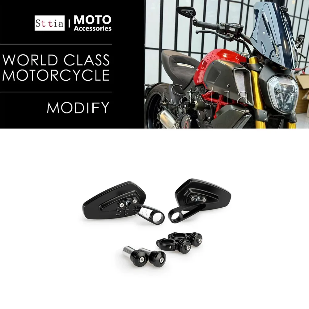 

Motorcycle Handle Bar End Mirrors Anti-Glare Rear View Mirrors Fit For Ducati Diavel 1260 S XDiavel 1262 S Diavel V4 2019-2026
