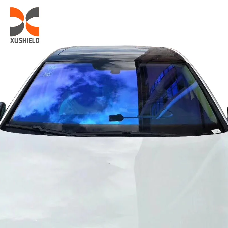 Factory Price FilmFan Blue PET Luxury Color Changing Privacy Car Window Film Stickers 5 Year Warranty UV IR Protection for Front
