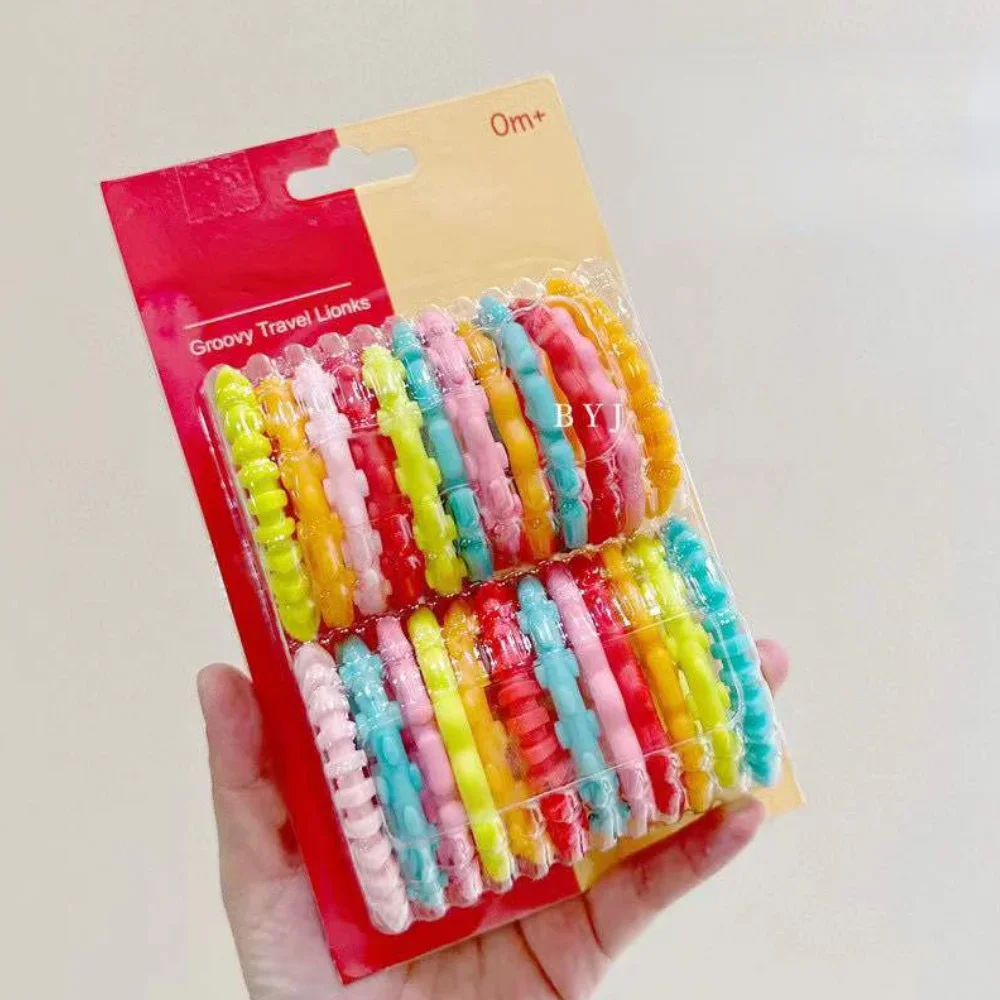 6/8/24Pcs Baby Teether Toys Baby Rattle Colorful Rainbow Rings Molars Rattle Safety Toys Children Crib Bed Stroller Hanging 2024