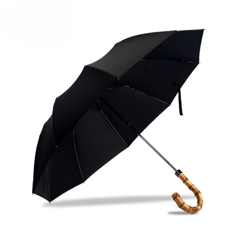 Classic Malacca rattan bamboo umbrella folding bamboo umbrella for men and women British Fan Gentleman Sunny umbrella