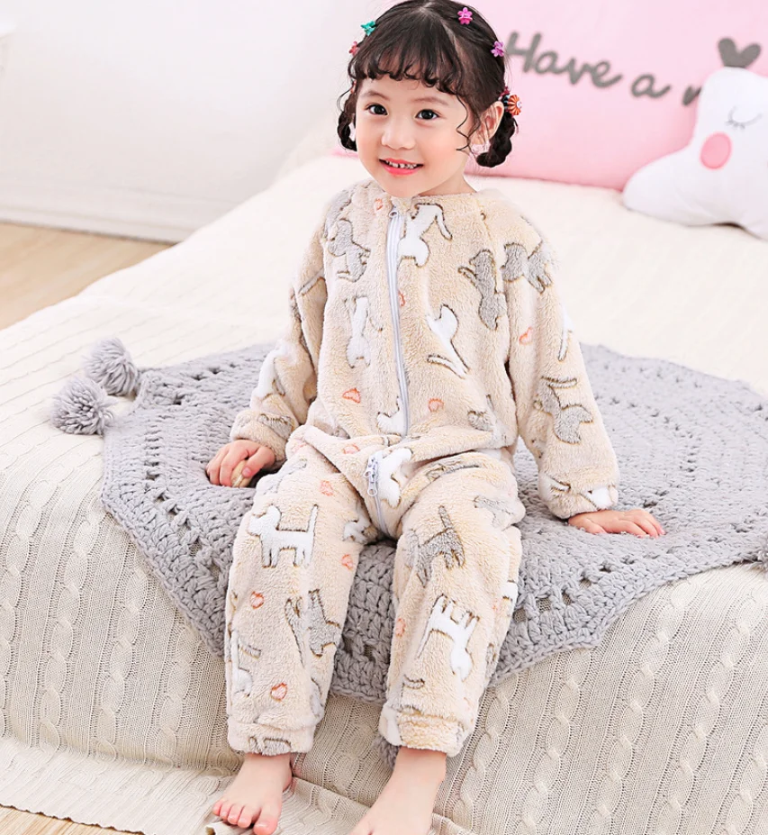 New Baby Girls Boys Romper Autumn Winter Flannel Bodysuit Creeper Cute Pattern Zipper Jumpsuit Infant Warm Clothes 2-4 Years