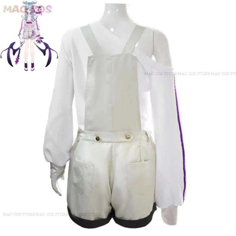 أنيمي NIJISANJI EN الظاهري YouTuber VTuber Elira Lazulight السروال القصير Elira شعر مستعار Pendora تأثيري حلي امرأة هالوين حفلة البدلة