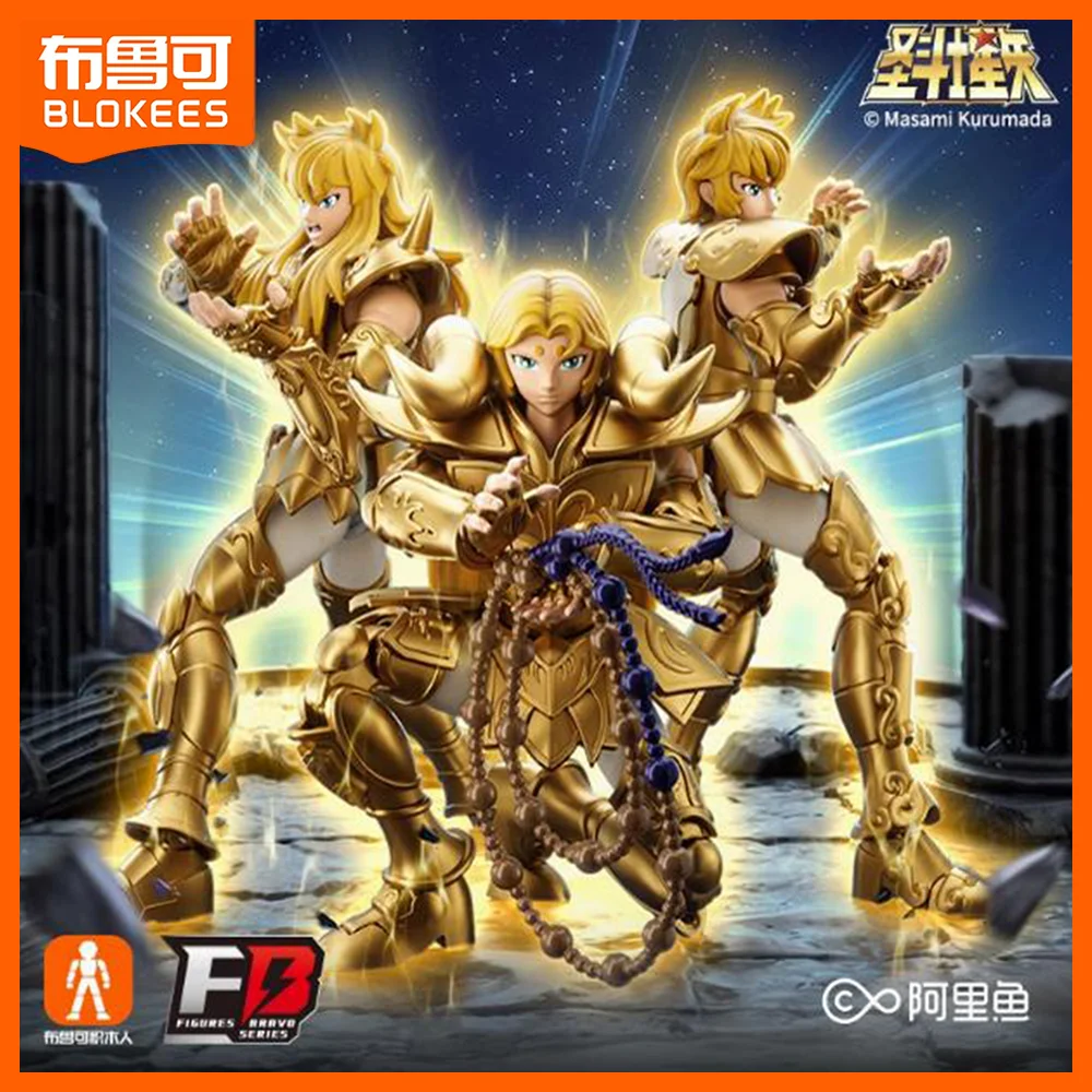 Original BLOKEES Saint Seiya CHAMPION CLASS Aries Mu Leo Aiolia Scorpius Milo Assembled Action Figure Anime Toys Christmas Gift