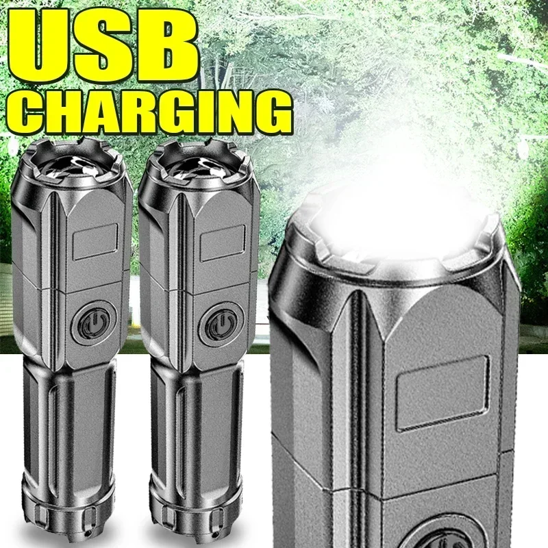 Mini White Light Very Strong Led Flashlight High Power Rechargeable Flashlights Ultra Powerful Flashlight With Charging Torch