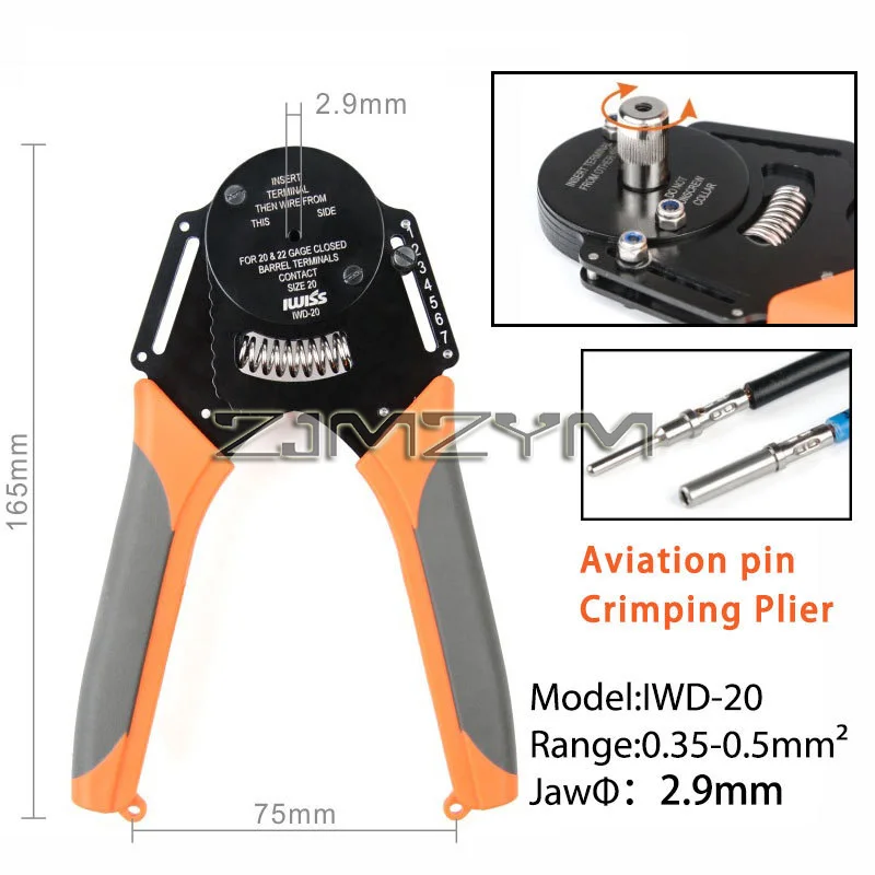 1 Pc IWD IWD-12 IWD-16 IWD-20 Crimper Piller Hand Tool for Deutsch Connector Deutsch DT DTM DTP Terminal W2 Pliers 18/16/14 AWG