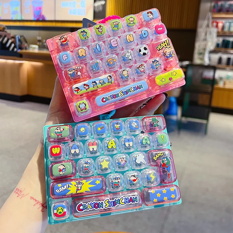 ……@26Grid Keycap Clicker Anti Stress Fidget Keyboard Keychain Decompression Button Cartoon Hand Relax Party Favor Gift 26구 키캡 키링