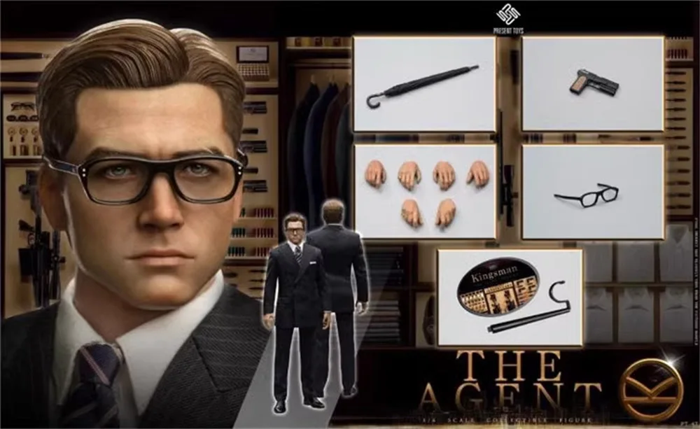 PRESENT PT-sp47 Male Butter Handsome Guy Agent King Ensemble complet de figurines mobiles Cadeau pour GérStrengthening 1/6