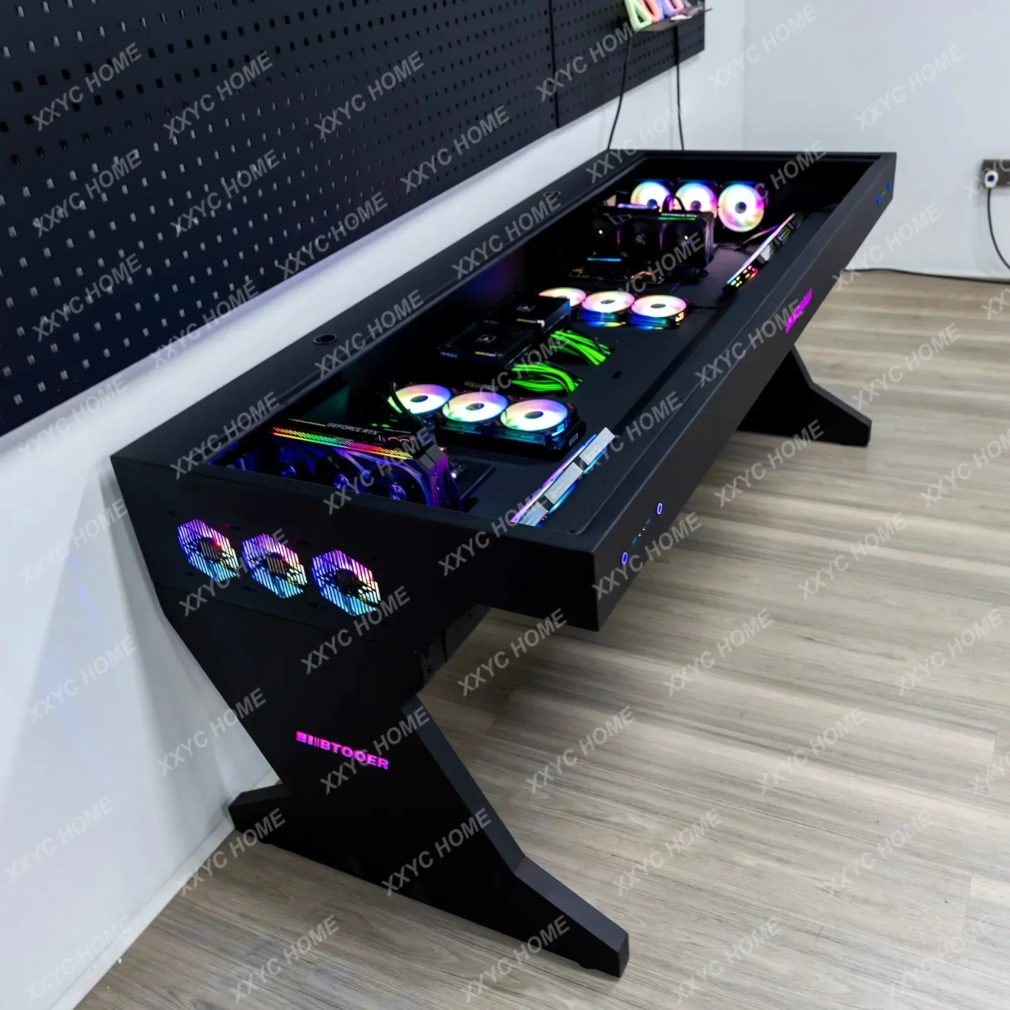 طاولة متكاملة لهيكل الكمبيوتر وصلت حديثًا، يمكن تركيب مضيفين لشخصين، وهيكل كبير MOD رائع، والرياضات الإلكترونية المبردة بالماء #2