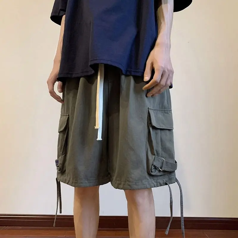 

Summer Workwear Men's Trendy Loose Straight Large Pocket Casual Beach Shorts