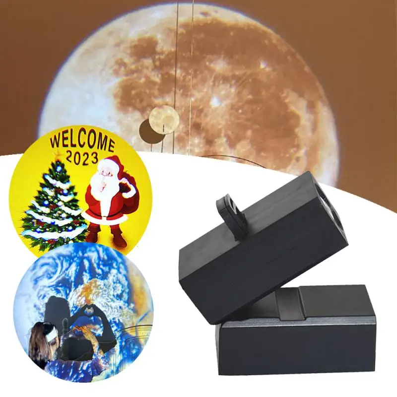 USB recarregável Starry Projector Lamp, 360 ° Rotatable Bracket, 2 em 1, Lua, Terra, LED Night Light, Planet Projection Lamp