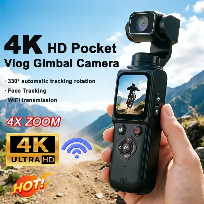 

2026 new handheld pan-tilt camera pocket camera HD vlog rotating outdoor travel camera 330 automatic tracking rotation