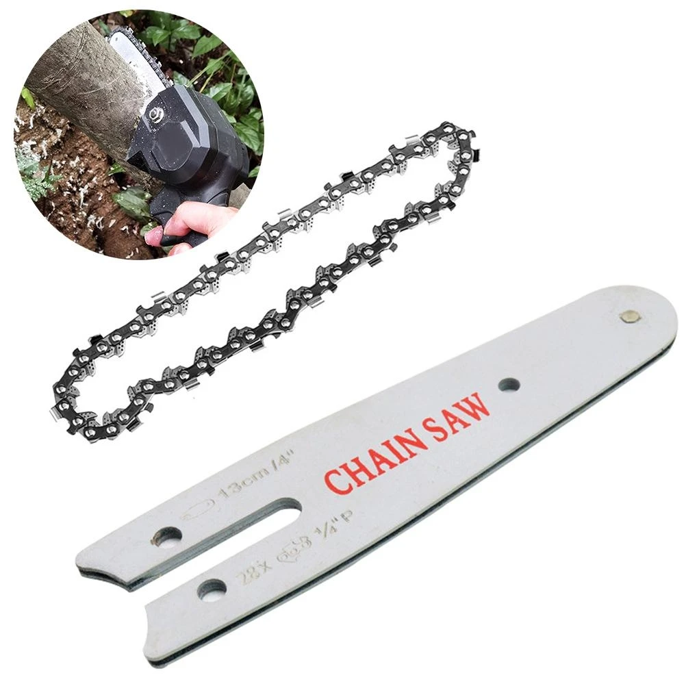 4 IN Mini Electric Chainsaw Set Electric Chain Saw Accessories Practical Electric Chain Saw Guide Plate
