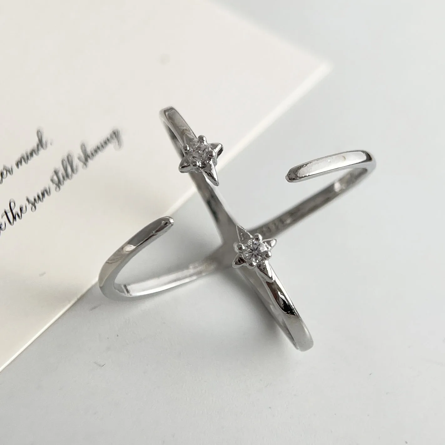 925 Sterling Silver Rings for Women Couple Minimalist Handmade Simple Big Cross CZ Ring Fine Jewelry Gift Prevent Allergy - view 4