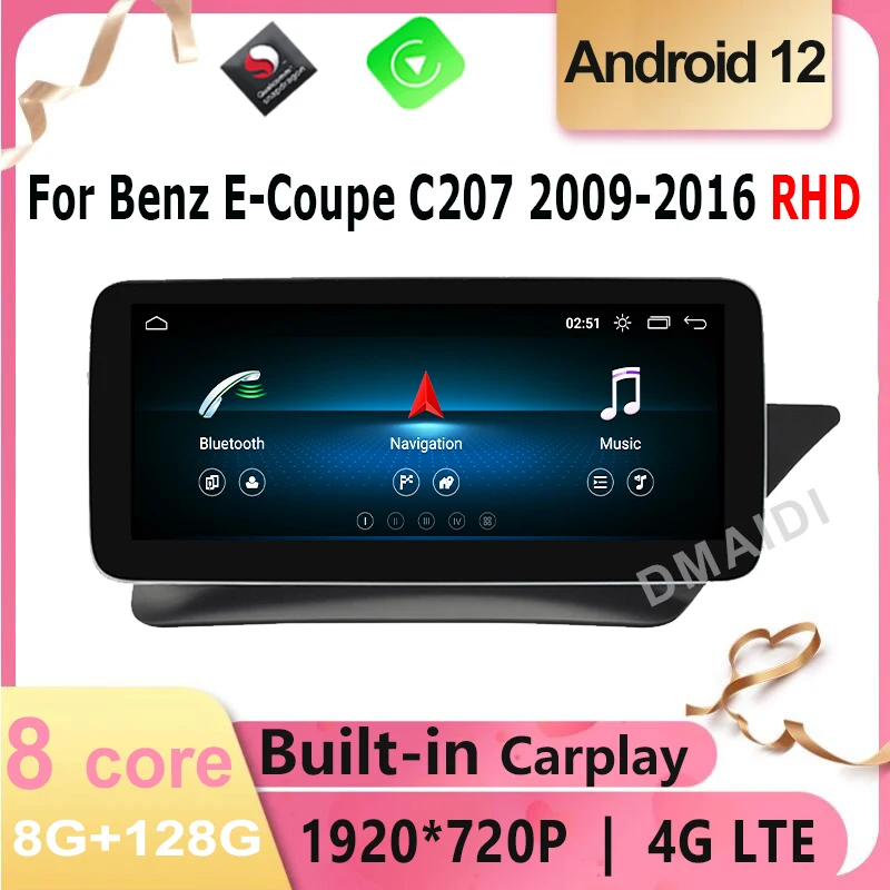 

Android 12 8 Core 128G Navigation Car Multimedia Player For Benz E Class 2 Door Coupe C207 W207 A207 RHD Radio Screen Carplay