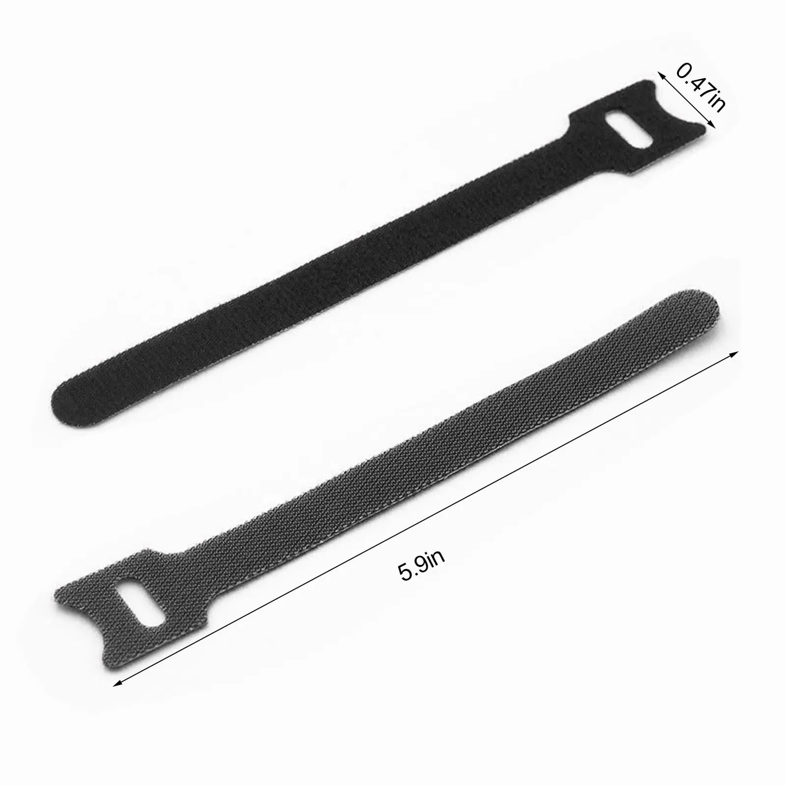 100pcs 6-inch reusable cable tie, adjustable cable strap, wire organizer, wire winding and hook and loop cable management - blac