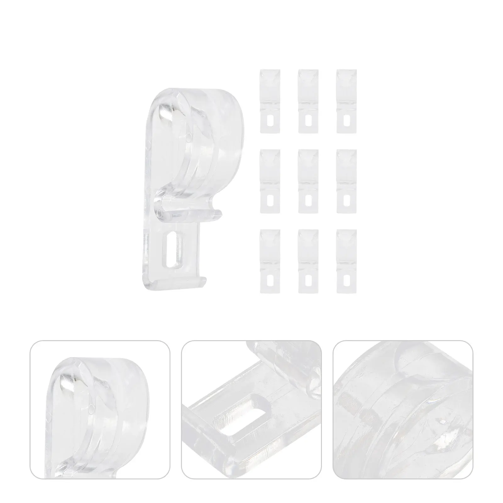 

10pcs Curtain Hooks Clear Clips Roller Blind Fixing Drapery Decorative Chain Safety Holder Cord Stylish POM Material