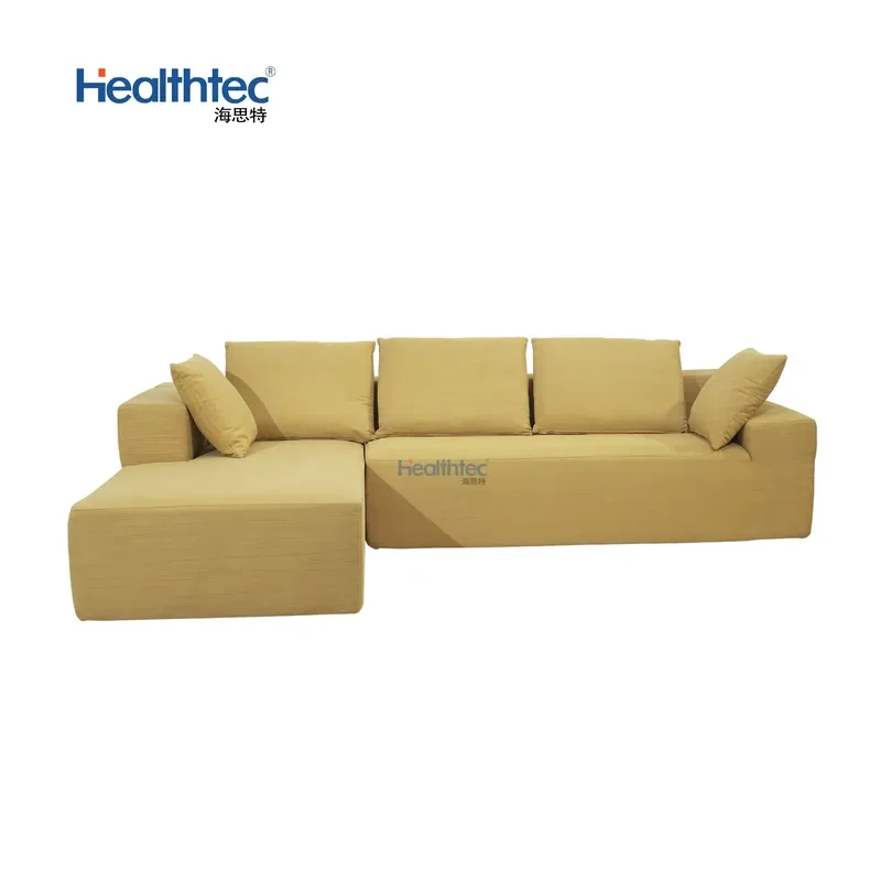 L Shape Compressed Fabric Sofa Modern Design Multi-functional Living Room Apartment Modular Sofa Bed for Hotel and Gym Use