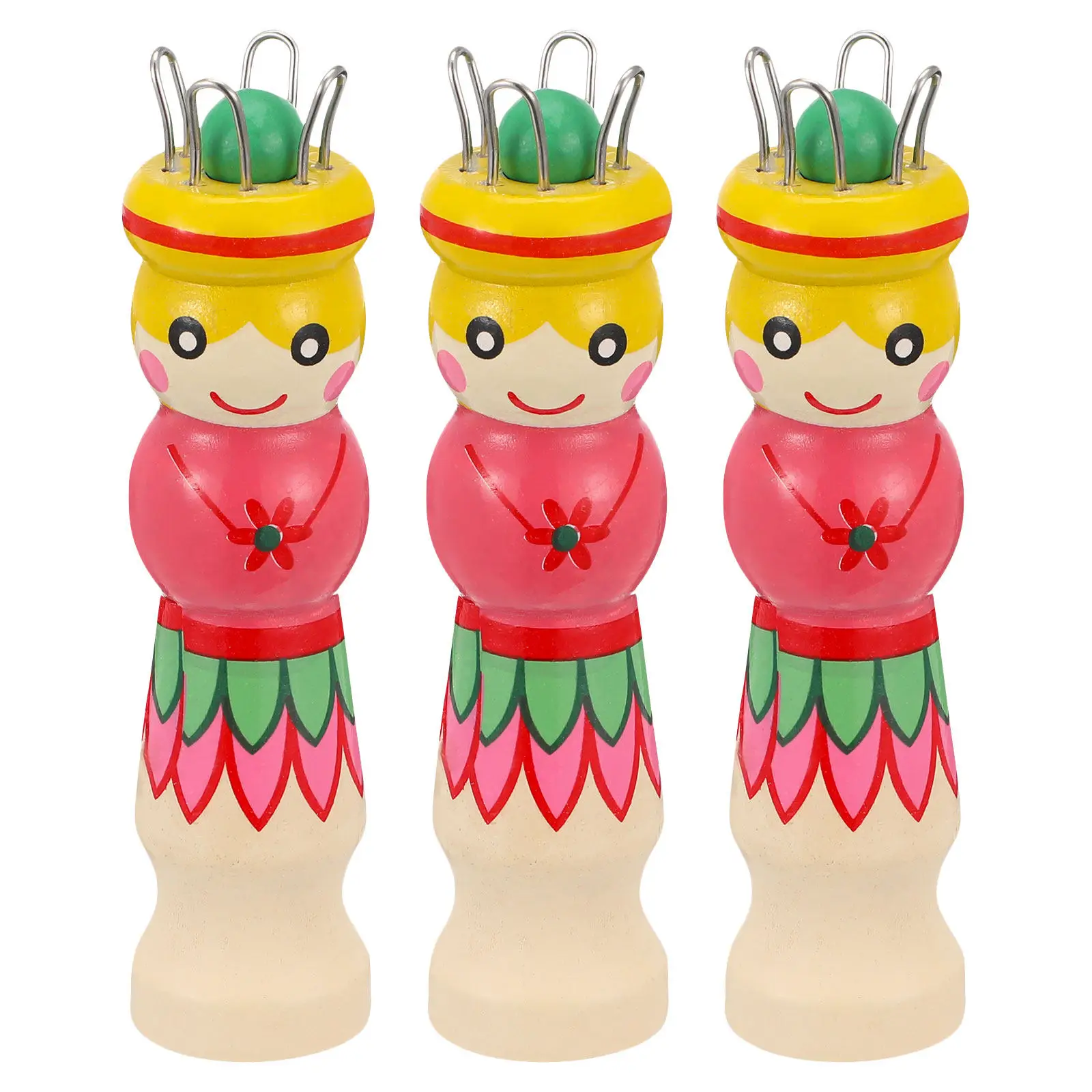 

3Pcs Wooden Knitting Dolly Kit Easy Beginner Knitting Tool Hand Knitter Yarn Craft DIY Weaving Tool 4.32x0.98x0.98
