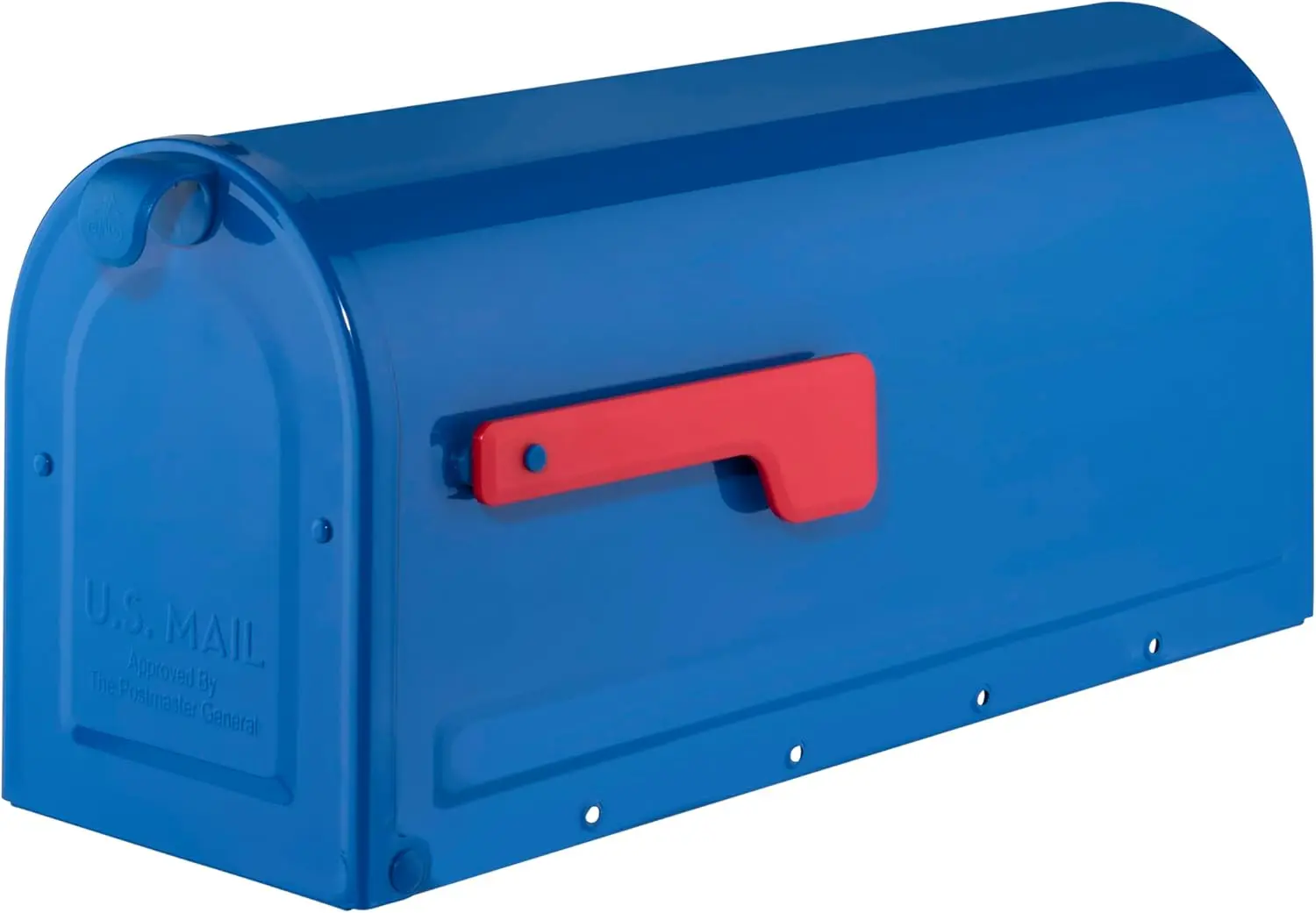 

Medium Blue Galvanized Steel Mailbox for Outdoor Use with Magnetic Closure