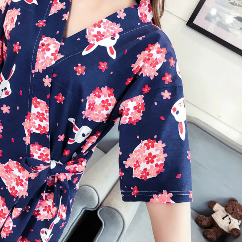 

Women Robes Cartoon Print Lovely Sweet Home Wear Lace-up Females Leisure Chic Trendy Soft Sleepwear Kimono Lounge Loose Fashion