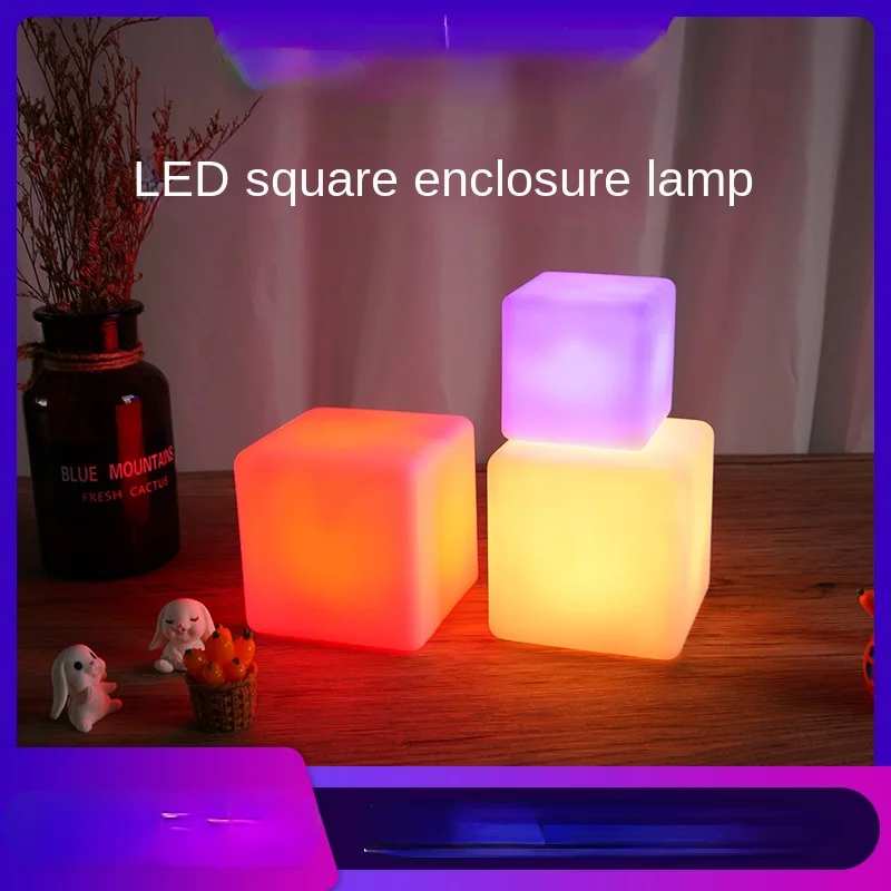 Mini Colorful Square Led Night Lights Luminous Cube Lamp Remote Control Atmosphere Table Lamp Bedside Bedroom Decoration Gift