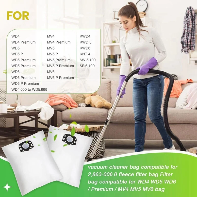 A44F-สําหรับ Karcher WD4 WD5/WD6/MV4/V5/V6 ถุงเก็บฝุ่นเครื่องดูดฝุ่นอุปกรณ์เสริม