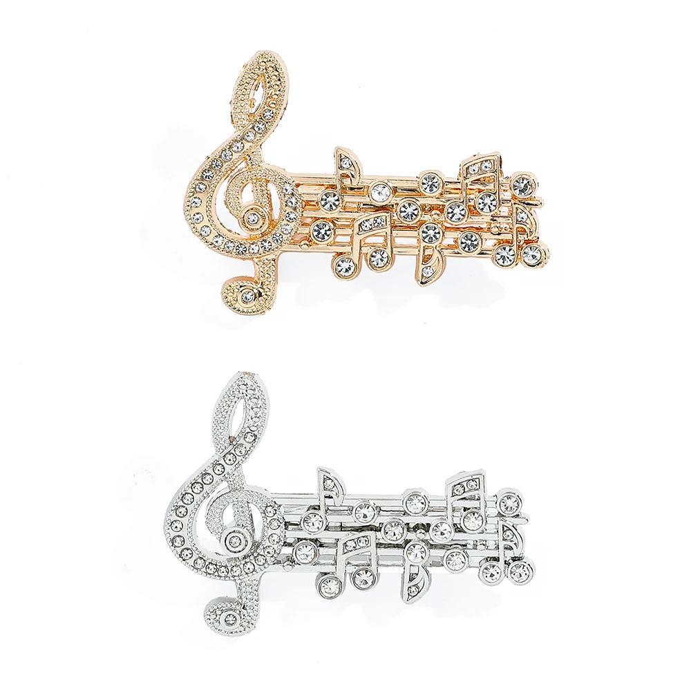 Elegant Microphone Music Note Brooch Club Badge for Women Men Fashion Band Souvenir Jewelry Accessories Gifts