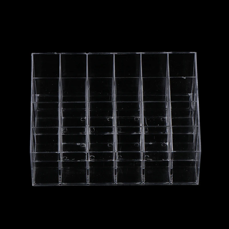 Clear Acrylic 24 Grid Makeup Organizer Storage Box Lipstick Nail Polish Cosmetic Display Desktop Beauty Accessories Container