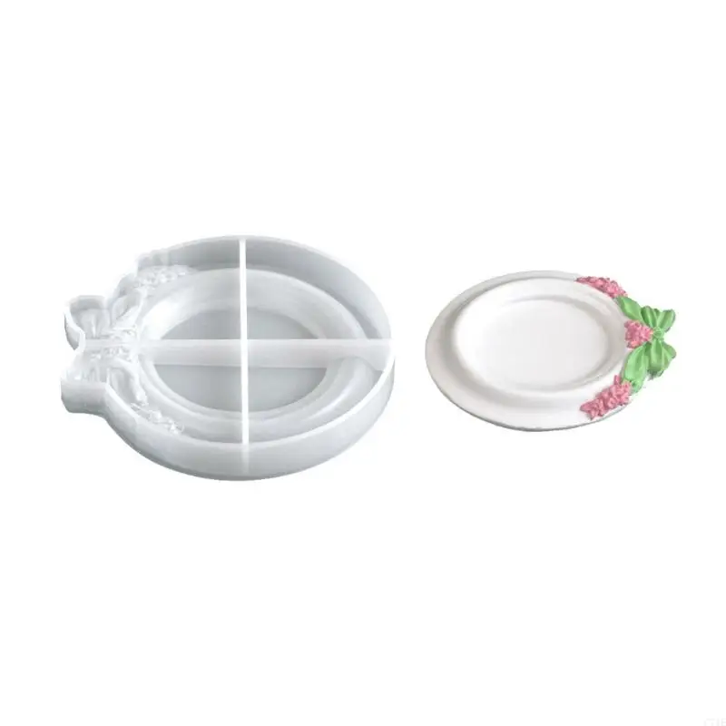  Creative Silicone Mold Jewelry Tray Moulds Bowknot Theme Silicone Texture Handmade Molds Perfect for Home Decorating