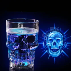 Acrylic Luminous Cup Water Pouring Induction Shining Plastic Magic Color Changing Glass Plastic Party Bar Skull Beer Mug