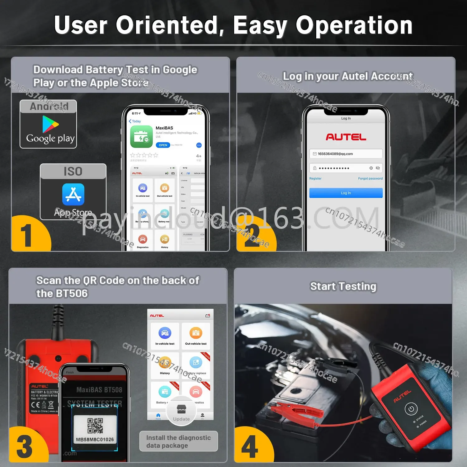 Autel MaxiBAS BT506 Auto Battery and Electrical System Analysis Tool Test Cranking/Charging Systems Test 6-12 Volts 100-2000 CCA