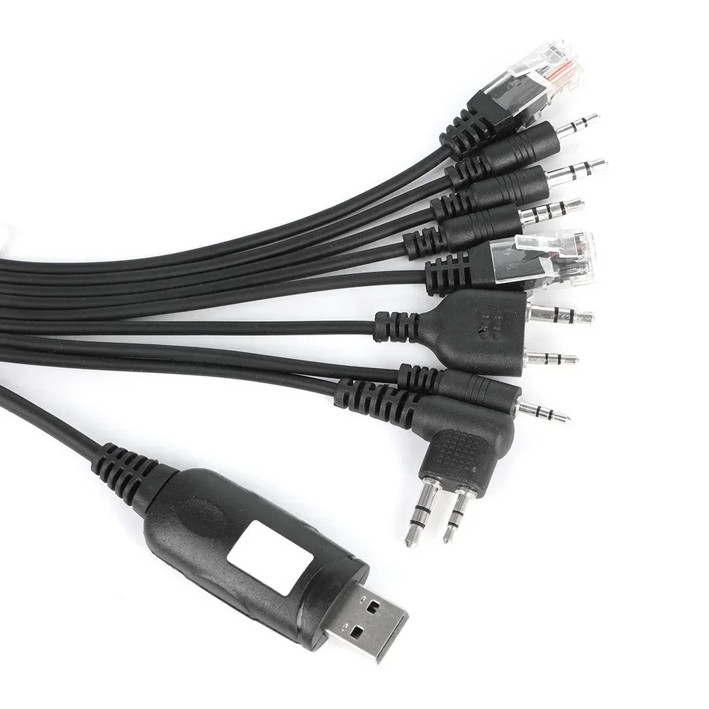 8 in 1 kabel pemrograman USB komputer untuk kenwood untuk baofeng motorola yaesu untuk icom Handy walkie talkie radio mobil perangkat lunak CD