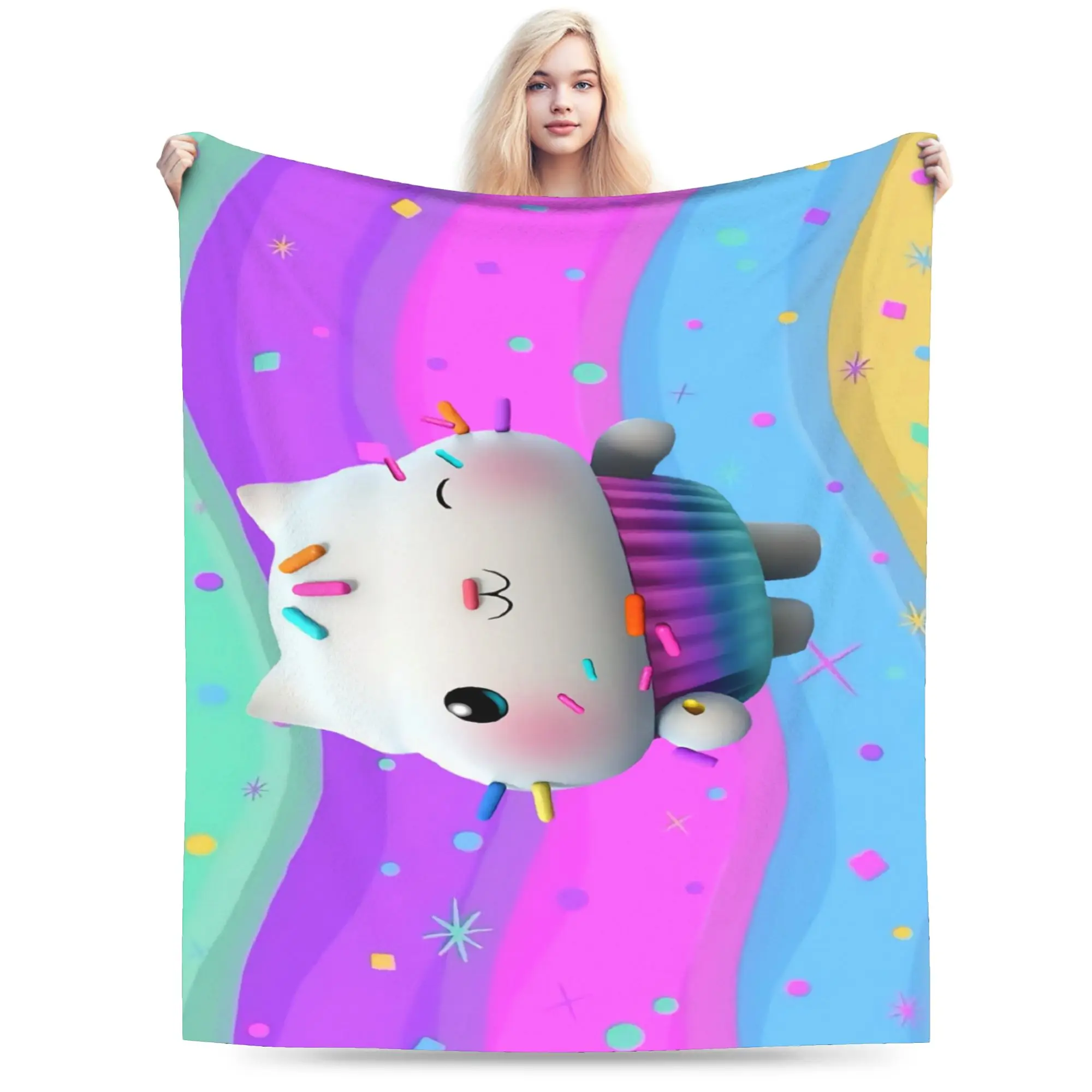 Gabbysed dollhouses Plush Blankets Kids  Flannel Bedding Throws For Couch Chair Super Warm Quality Bedspread Birthday Gift